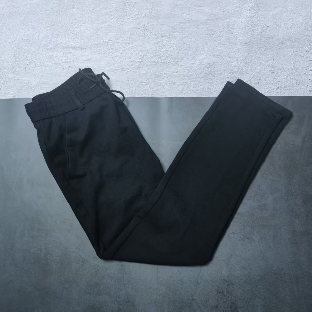 Black Track Pants with Smooth Fabric and Classic Design